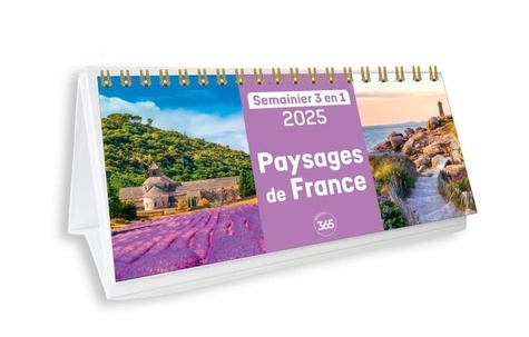 Semainier 3 en 1 Paysages de France. Edition 2025