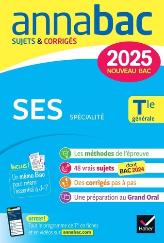 SES spécialité Tle générale. Sujets & Corrigés, Edition 2025