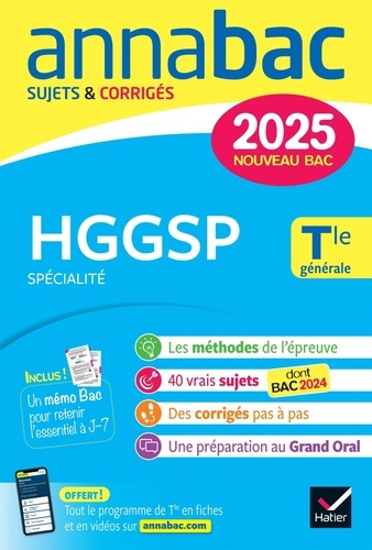 HGGSP spécialité Tle générale. Sujets & Corrigés, Edition 2025