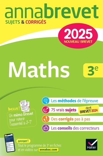 Maths 3e. Sujets & Corrigés, Edition 2025