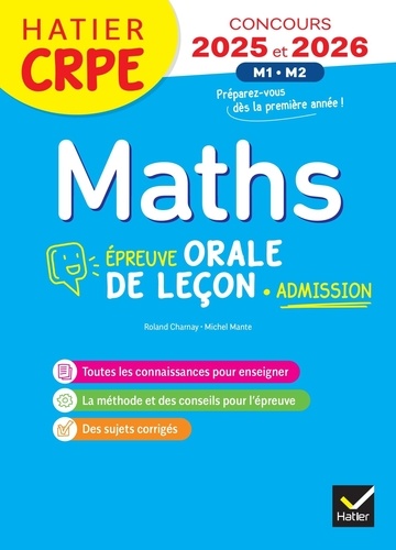 Maths épreuve orale de leçon M1/M2. Edition 2025-2026