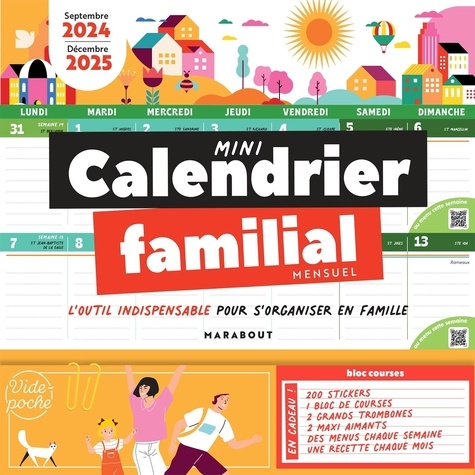 Mini calendrier familial mensuel. Edition 2024-2025