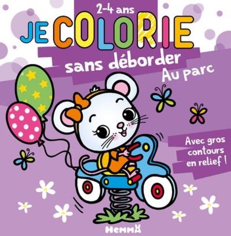 Je colorie sans déborder Au parc. Avec gros contours en relief !