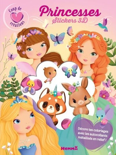 Princesses - Stickers 3D. Décore tes coloriages avec les autocollants métallisés en relief !