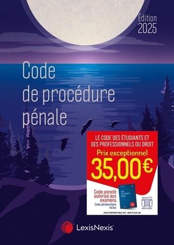 Code de procédure pénale. Jaquette Blue Lake, Edition 2025