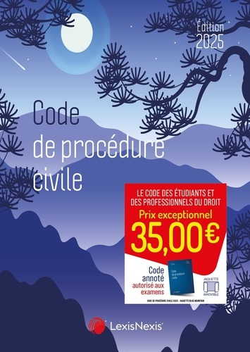 Code de procédure civile. Jaquette Blue mountain, Edition 2025