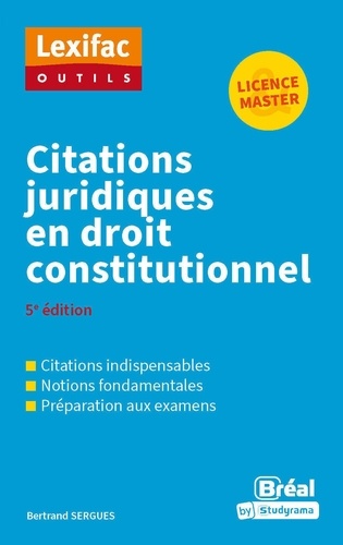 Citations juridiques en droit constitutionnel. 5e édition