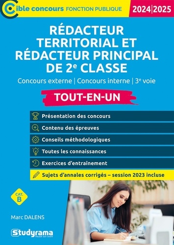 Rédacteur territorial et rédacteur principal de 2e classe. Tout-en-un, Edition 2024-2025