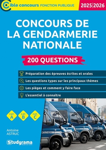 Concours de la gendarmerie nationale. 200 questions, Edition 2025-2026