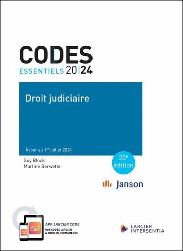 Code de droit judiciaire. Edition 2024