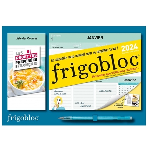 Mini frigobloc hebdomadaire Les recettes préférées des français. De janvier à décembre 2024. Avec 1 criterium, Edition 2024