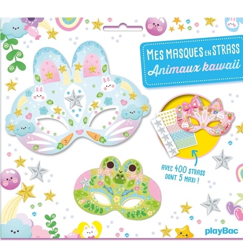 Mes masques en strass Animaux Kawaii. Avec 400 strass dont 5 maxi !