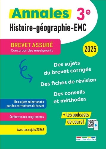 Annales Histoire-géographie 3e. Edition 2025