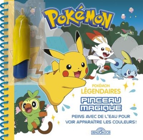 Pokémon légendaires. Peins avec de l'eau pour voir apparaître les couleurs ! Avec 1 pinceau