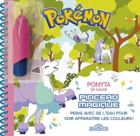 Pokémon - Ponyta de Galar. Peins avec de l'eau pour voir apparaître les couleurs ! Avec 1 pinceau