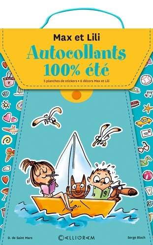 Autocollants 100 % été Max et Lili. 5 planches de stickers, 6 décors Max et Lili