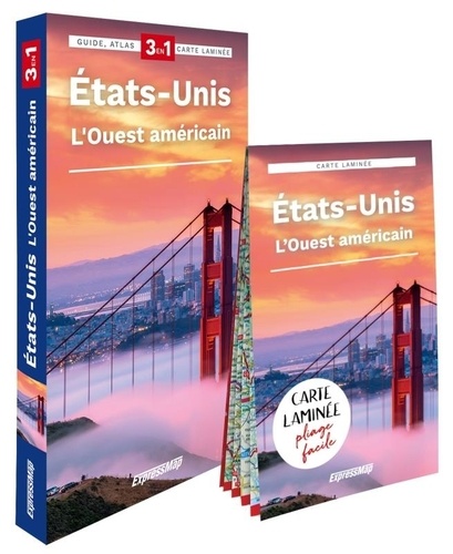 États-Unis. L'Ouest américain - Guide + Atlas + Carte laminée 1/4 750 000, Edition 2024