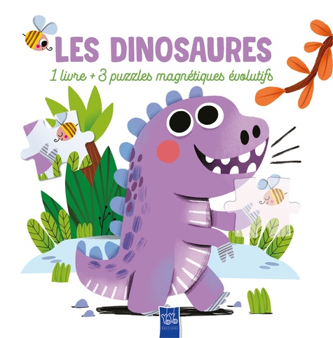 Les dinosaures. 1 livre + 3 puzzles magnétiques évolutifs