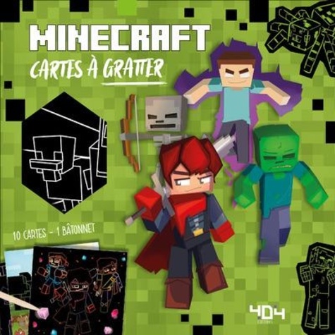 Cartes à gratter Minecraft. Avec 10 cartes et 1 bâtonnet