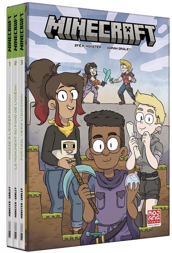 Minecraft - La BD officielle : Pack en 3 volumes : Tome 1, Chasse à l'Ender Dragon ; Tome 2, Le monument au fond de l'océan ; Tome 3, Portail vers l'inconnu