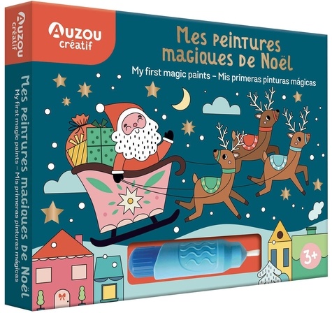 Mes premières peintures magiques de Noël. Coffret avec 10 illustrations et 1 pinceau magique