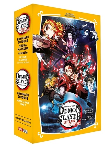Demon Slayer Tome 7 : Coffret en 2 volumes. Avec le roman du film Le train de l'infini, Edition collector